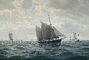 Christian-Bernard Rode Marine med sejlskibe oil painting reproduction